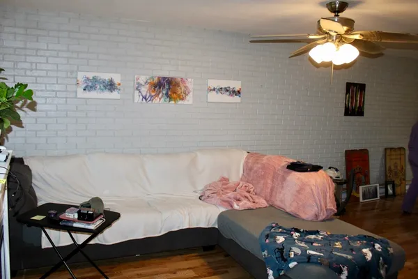 a living room with furniture