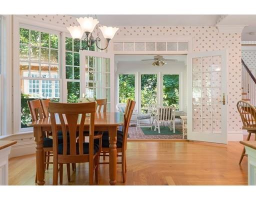 45 Pine Street Weston, MA 02493 - Photo 12 of 27 a view of a dining room with furniture window and wooden floor