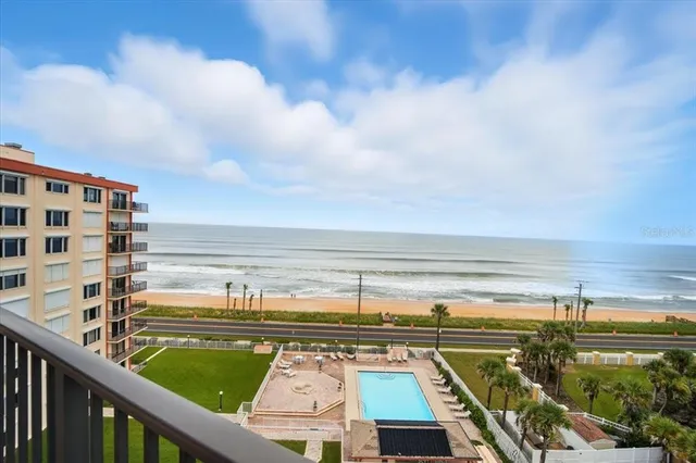 a view of city from balcony