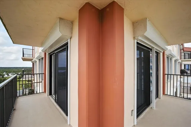 a balcony with view of city view