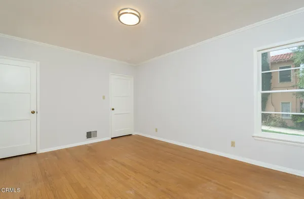 an empty room with a window