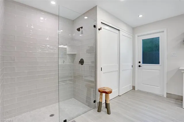 a bathroom with a shower