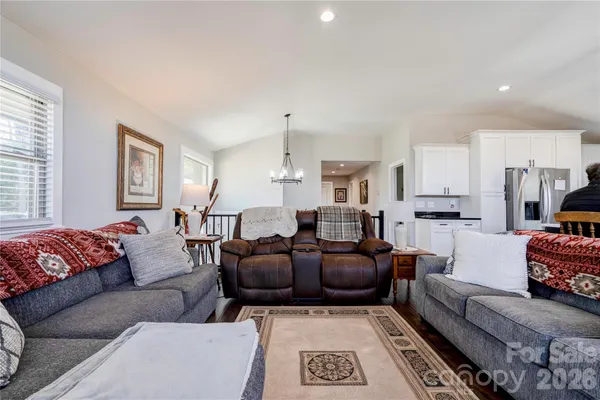 a living room with furniture and a couch