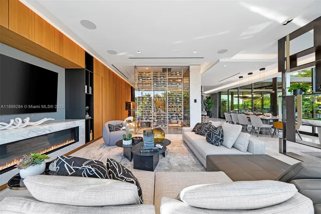 a bathroom with a double vanity sink and mirror
