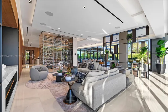 a bathroom with a double vanity sink and mirror