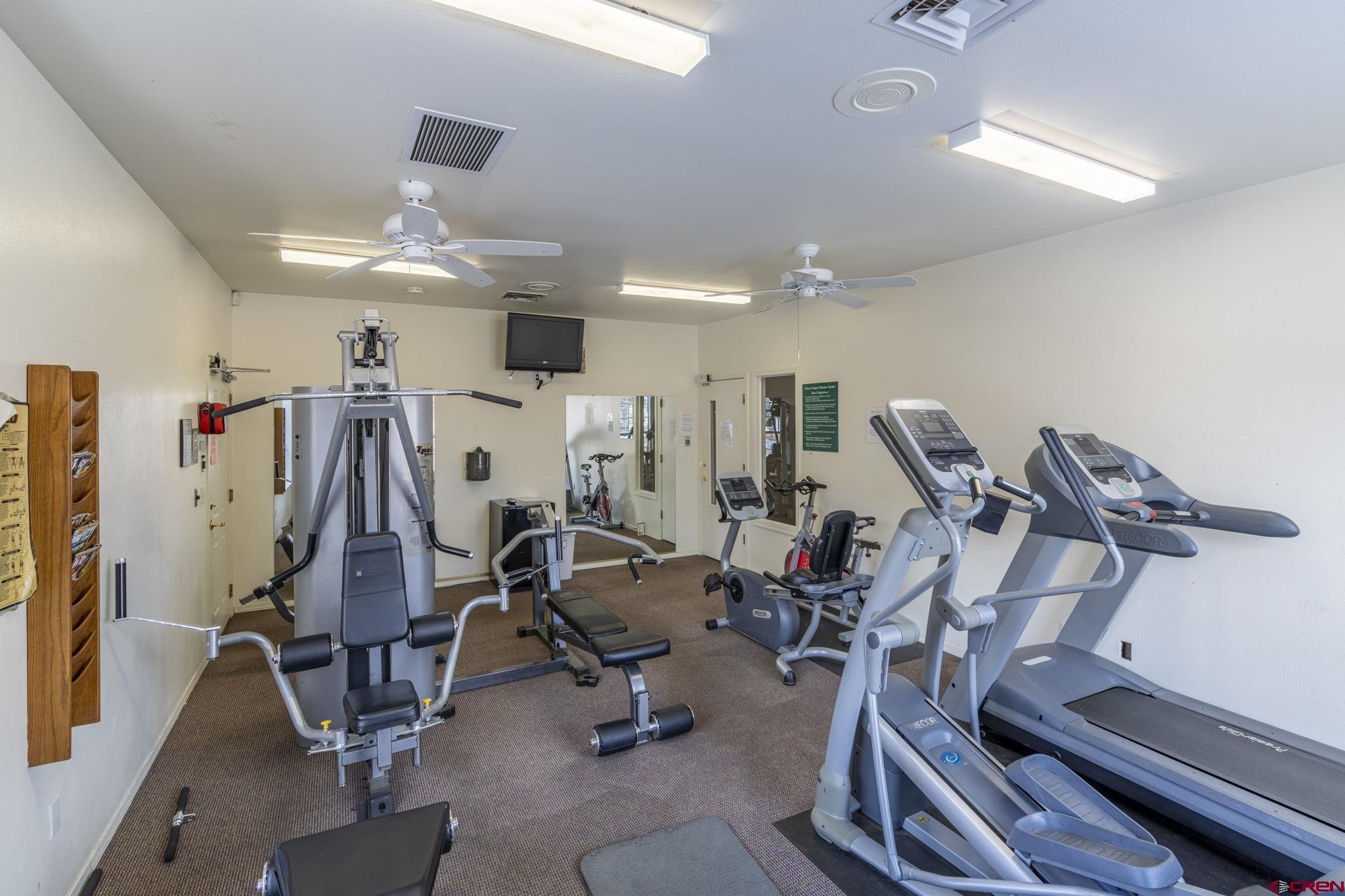 1100 Goeglein Gulch Road, Unit 233 Durango, CO 81301 - Photo 31 of 37 a view of a room with gym equipment