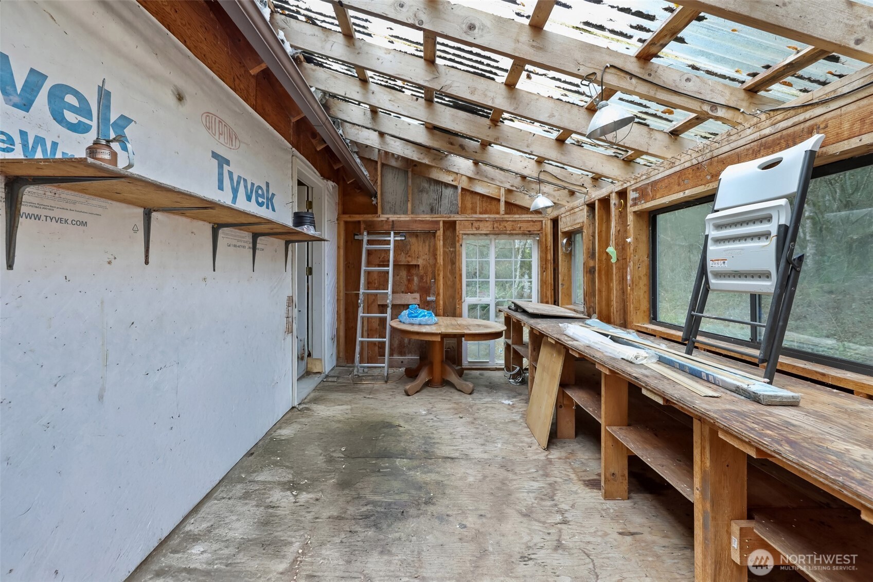 15411 Alder Mashel Connection Road East Eatonville, WA 98328 - Photo 16 of 18 a view of a bathroom with a sink and mirror