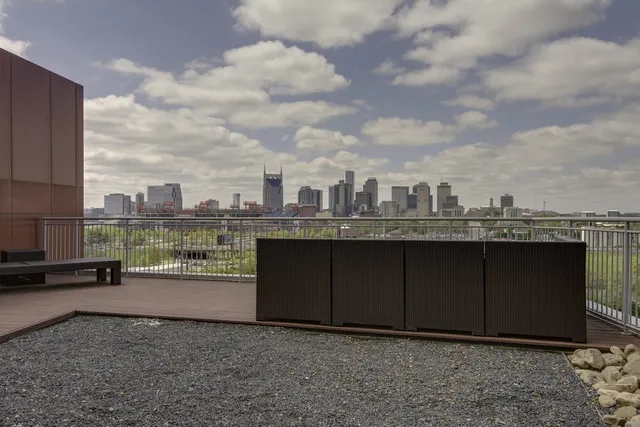 a view of terrace with city view