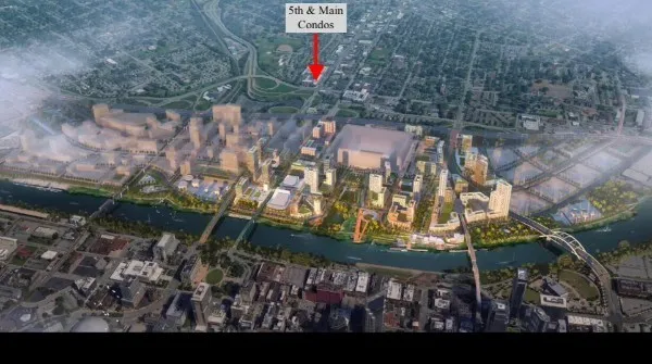 a view of a building with garden