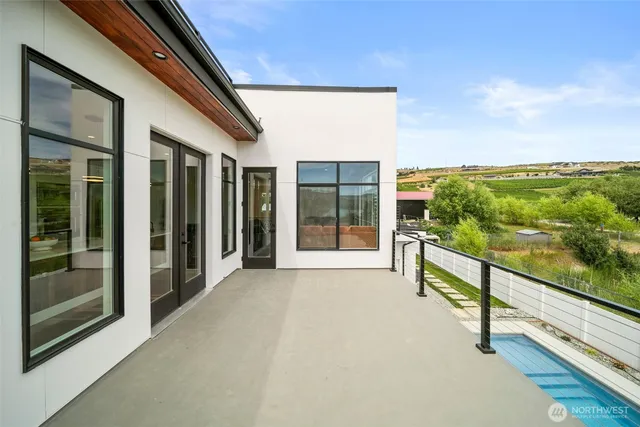 a view of a building from balcony