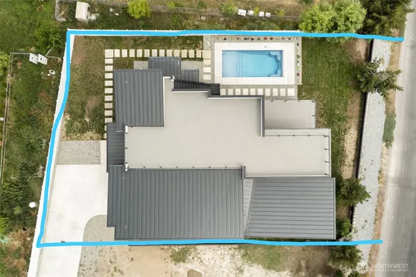 a bird view of a house