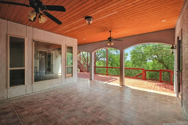 a view of an entryway with a garden