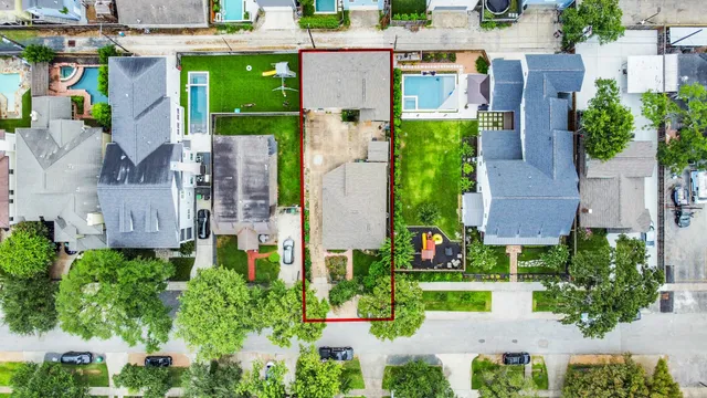 an aerial view of multiple house