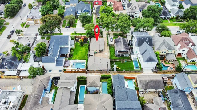 an aerial view of multiple house