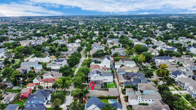 an aerial view of a city with lots of residential buildings