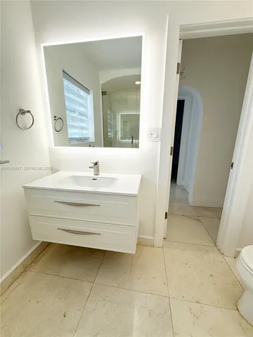 a view of a room with a window