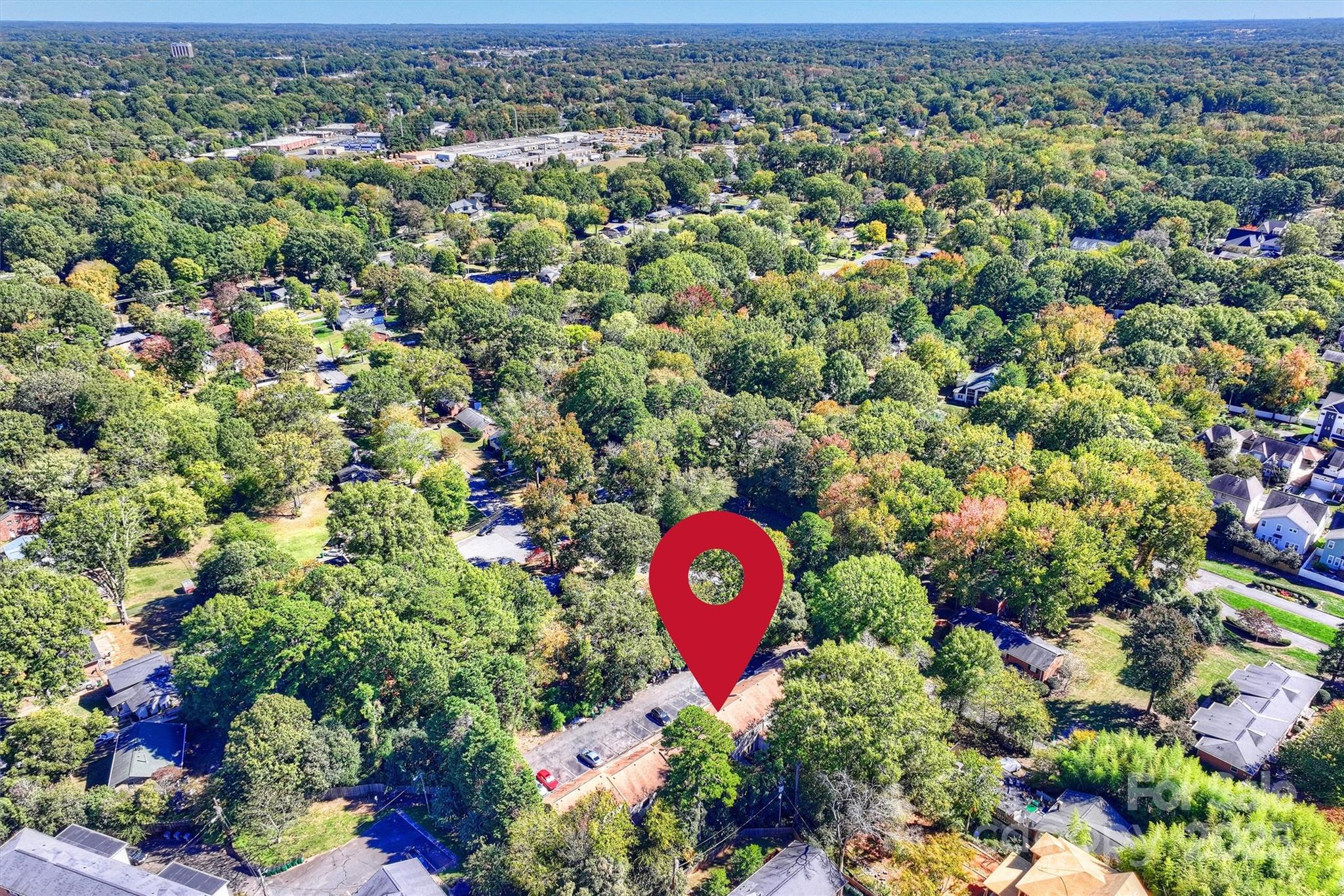 951 Hollywood Street, Unit F Charlotte, NC 28211 - Photo 42 of 42 an aerial view of a house with a yard and fountain