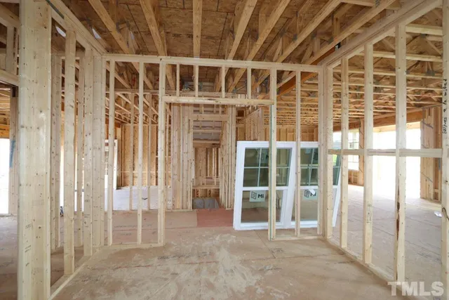 a view of a room with large glass door