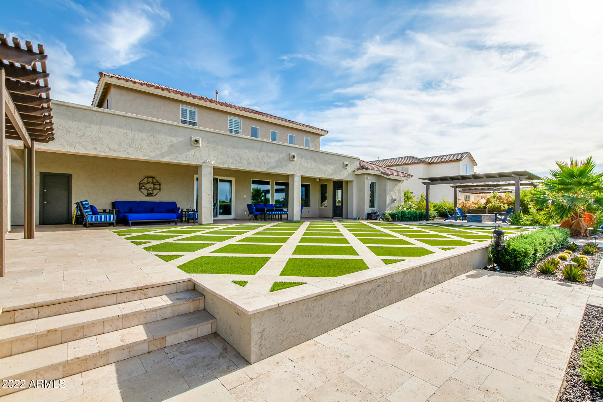 3296 East Vallejo Court Gilbert, AZ 85298 - Photo 106 of 122 Backyard - Traverntine Steps