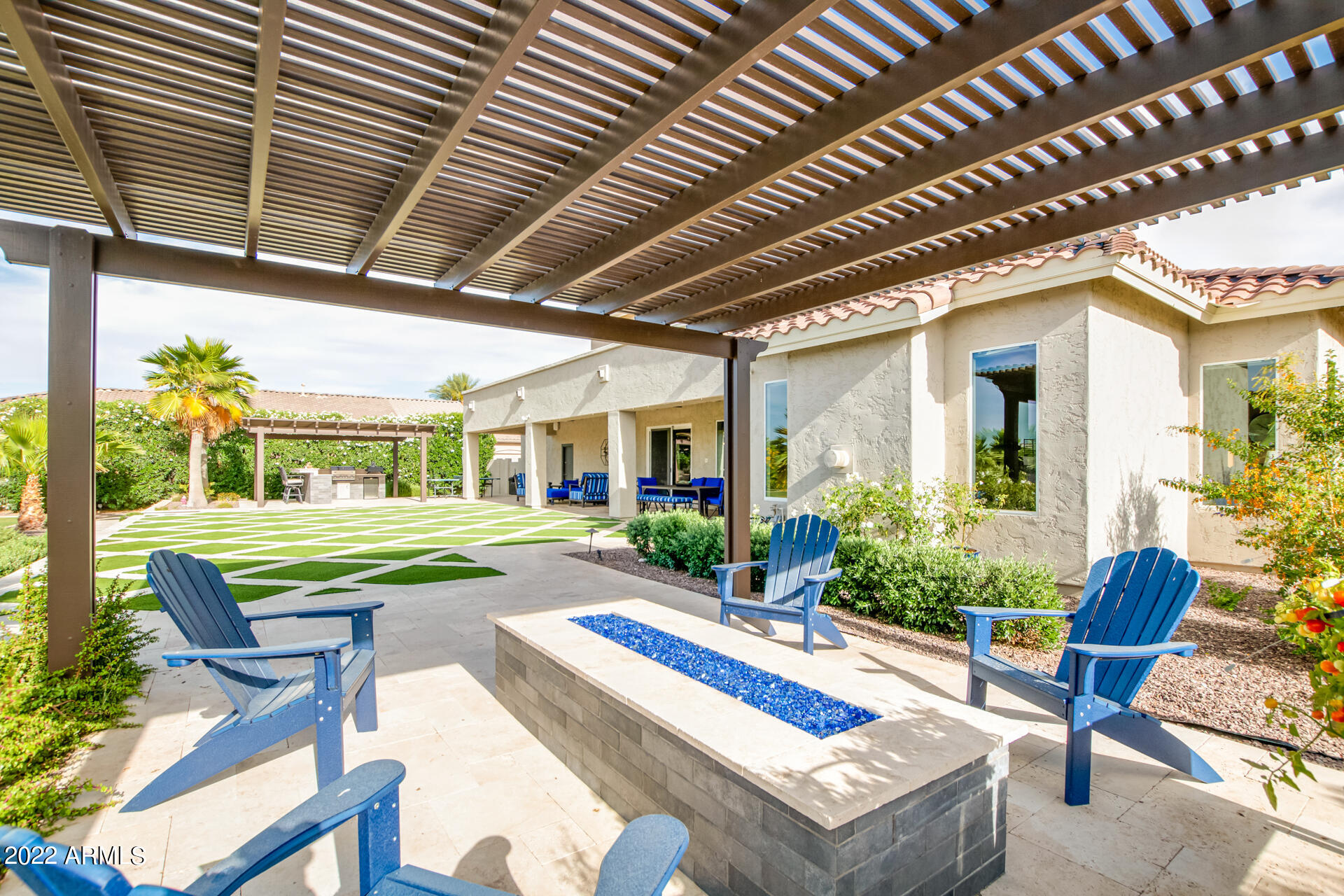 3296 East Vallejo Court Gilbert, AZ 85298 - Photo 109 of 122 Backyard - Built in Fireplace