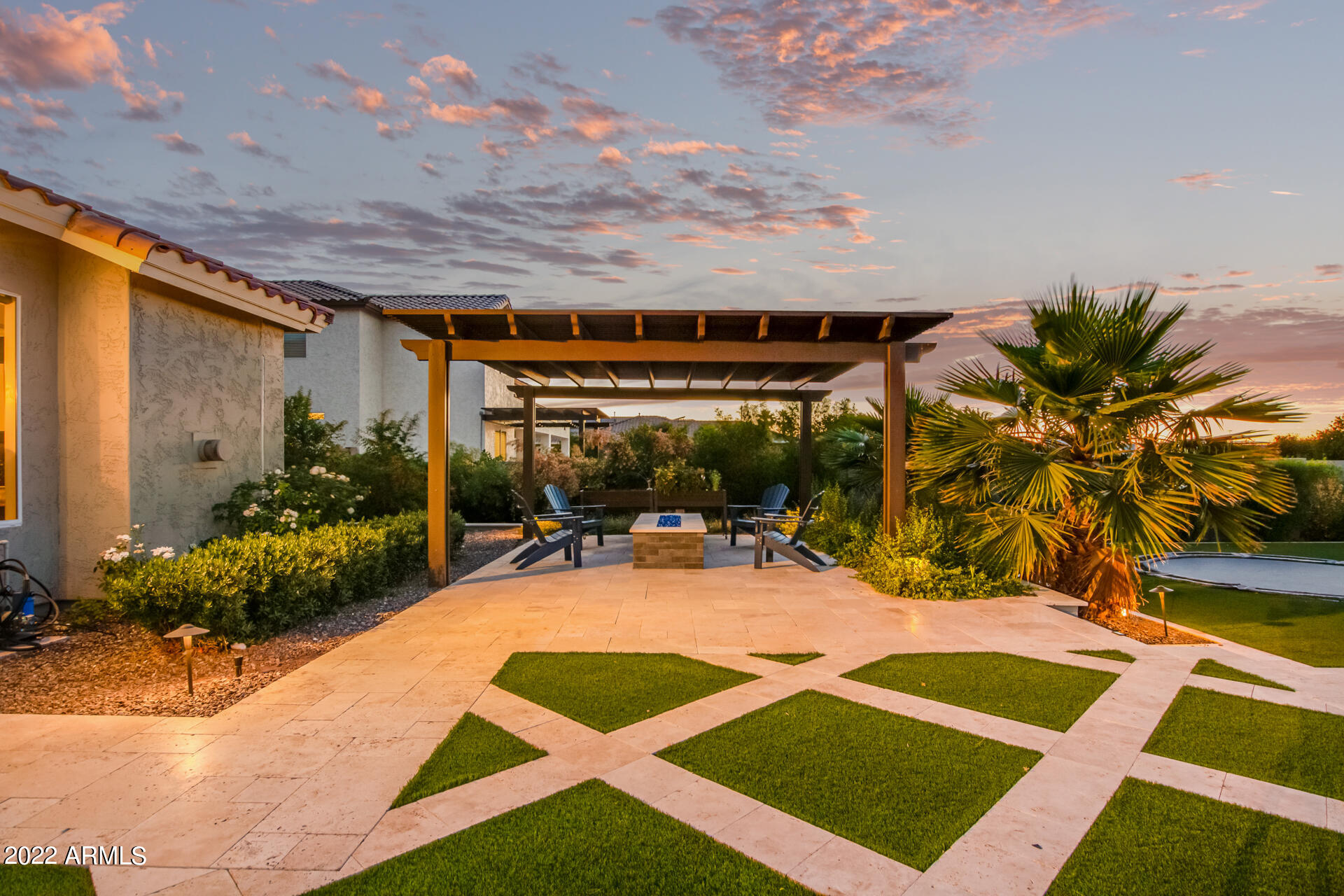3296 East Vallejo Court Gilbert, AZ 85298 - Photo 17 of 122 Backyard - Built in Fireplace