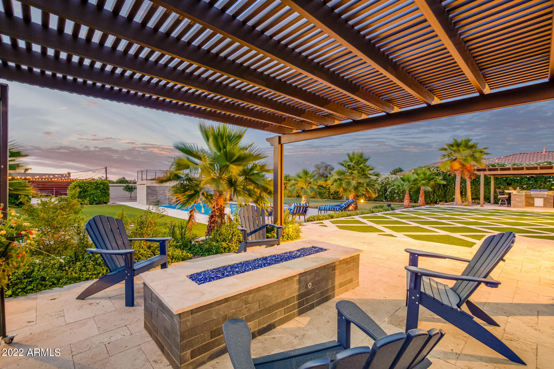 3296 East Vallejo Court Gilbert, AZ 85298 - Photo 19 of 122 Backyard - Built in Fireplace