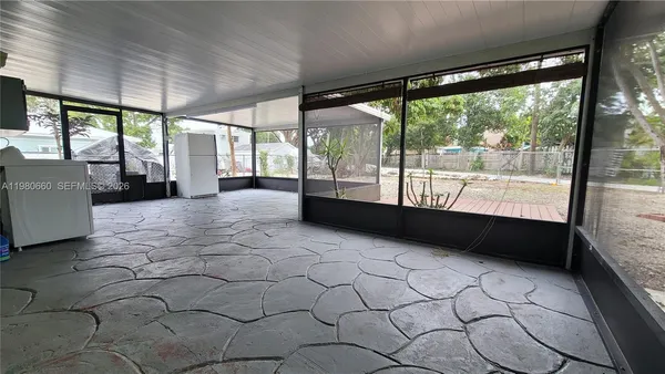 a building outdoor space with a large window