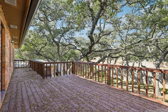 a view of a wooden deck