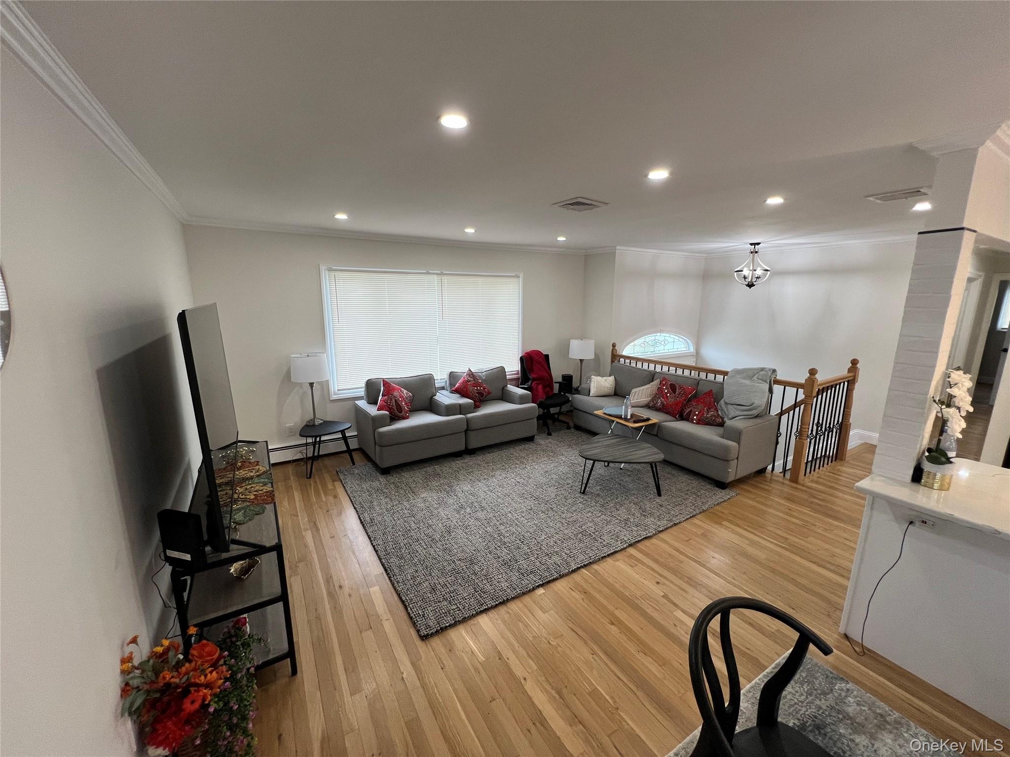 107 Beverly Road Massapequa, NY 11758 - Photo 29 of 30 a living room with furniture and a flat screen tv