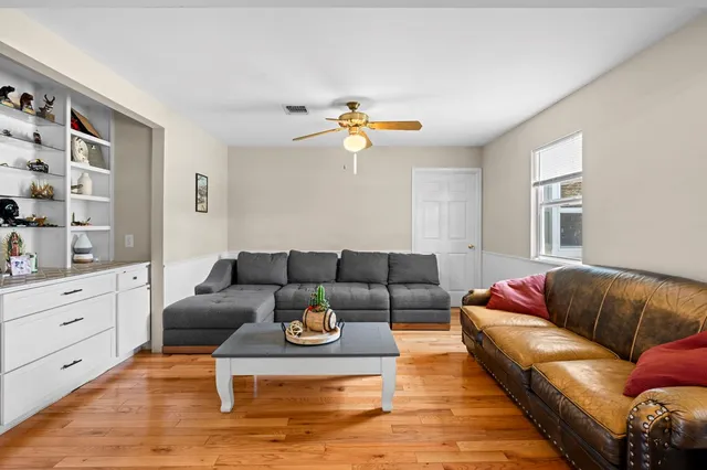 a living room with furniture