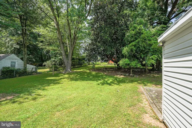 a view of backyard with green space