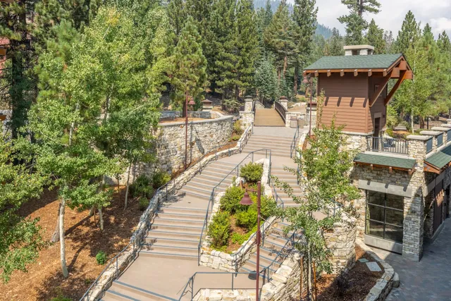 a front view of a building from a balcony