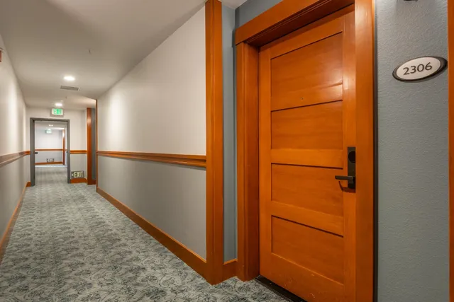 a front view of a multi story residential apartment building