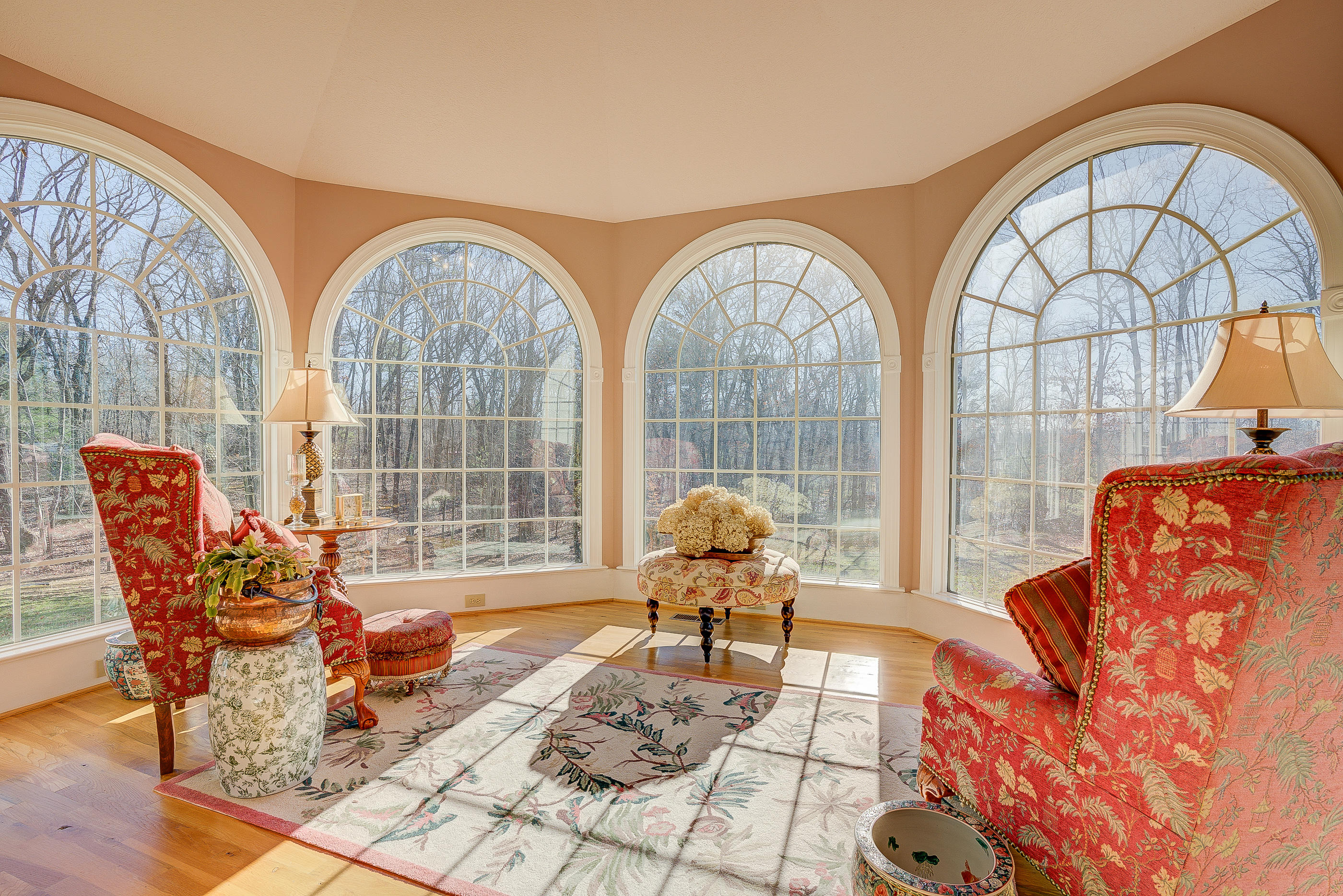 124 Massey Road Stuart, VA 24171 - Photo 14 of 42 a living room with fireplace furniture and a floor to ceiling window