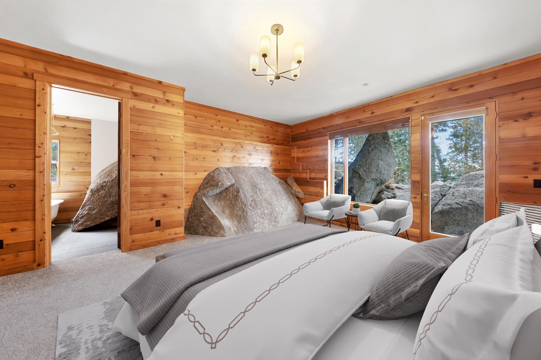 77 Speedboat Avenue Brockway, CA 96143 - Photo 15 of 28 a bedroom with bed and a large window