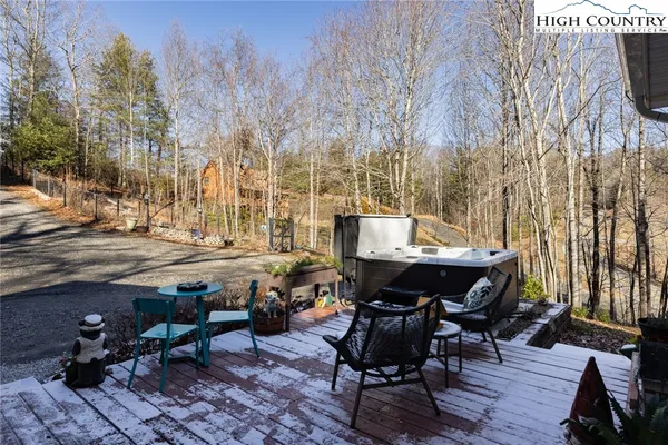 a view of outdoor space with table and couch
