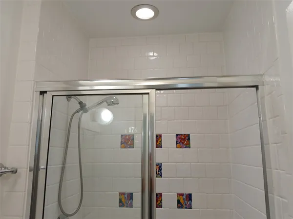a bathroom with a shower