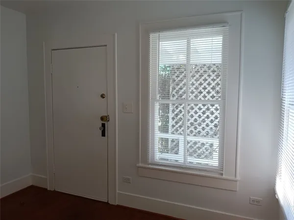 a view of a small space with window