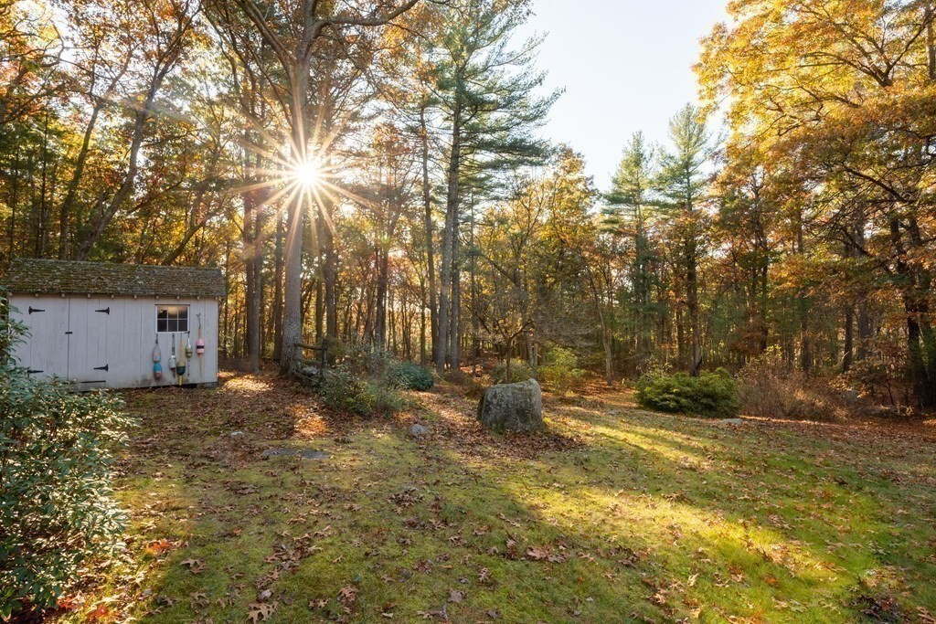 555 Heald Road Carlisle, MA 01741 - Photo 18 of 22 a view of backyard with large trees and wooden fence