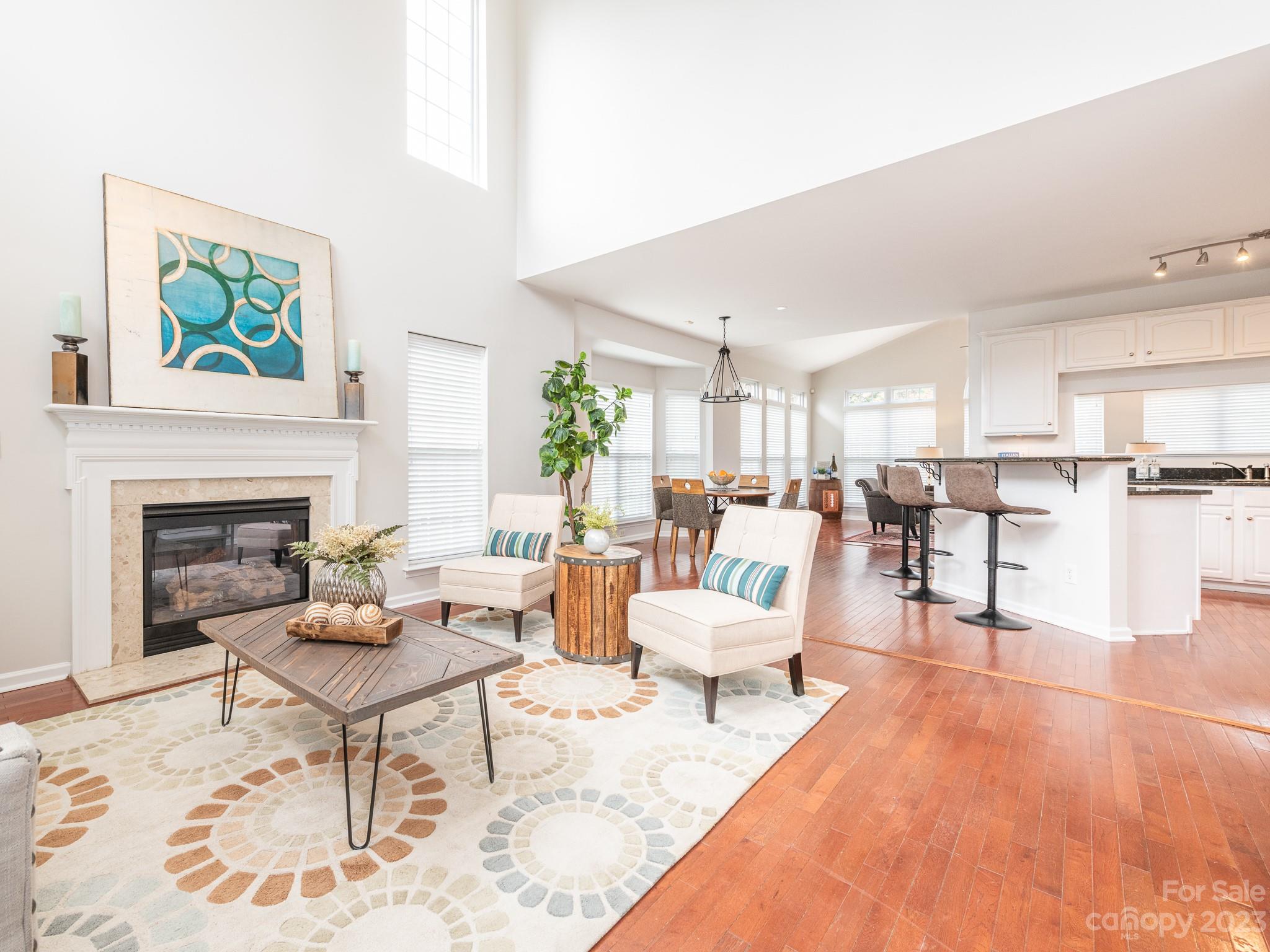 3764 Leela Palace Way Fort Mill, SC 29708 - Photo 5 of 32 a living room with furniture and a fireplace
