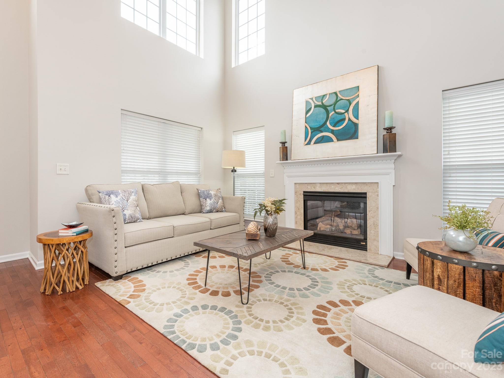 3764 Leela Palace Way Fort Mill, SC 29708 - Photo 6 of 32 a living room with furniture and a fireplace