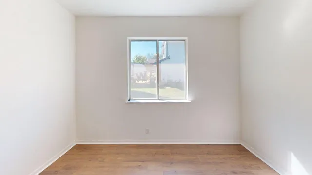 an empty room with a window