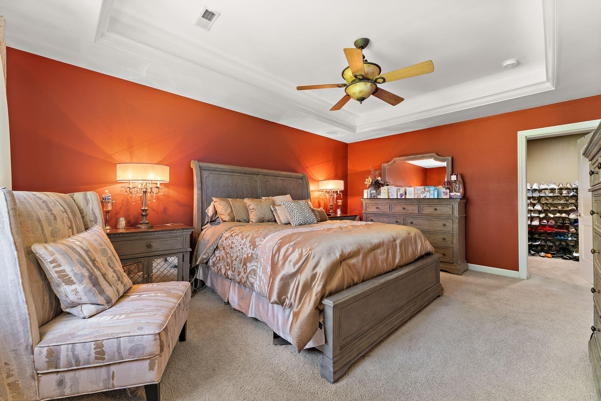 5371 72nd Avenue Schererville, IN 46375 - Photo 14 of 28 a spacious bedroom with a bed and a chandelier