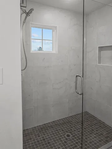 a bathroom with a shower