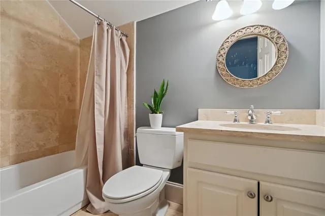 a living room with a large window