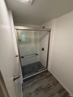 an empty room with windows