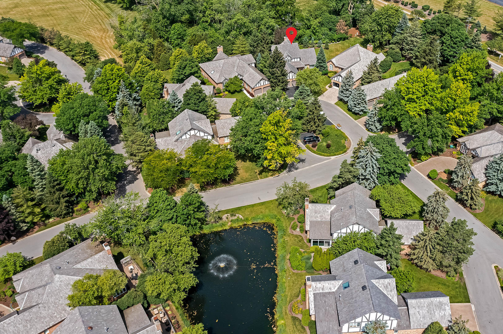 3 Berkshire Lane Burr Ridge, IL 60527 - Photo 34 of 40 an aerial view of residential house with outdoor space and trees all around