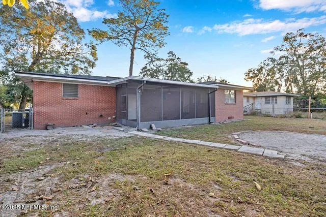 a backyard of a house