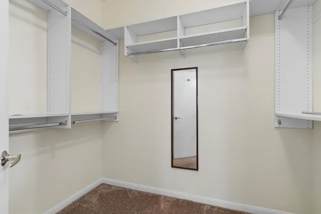 a view of an empty walk in closet
