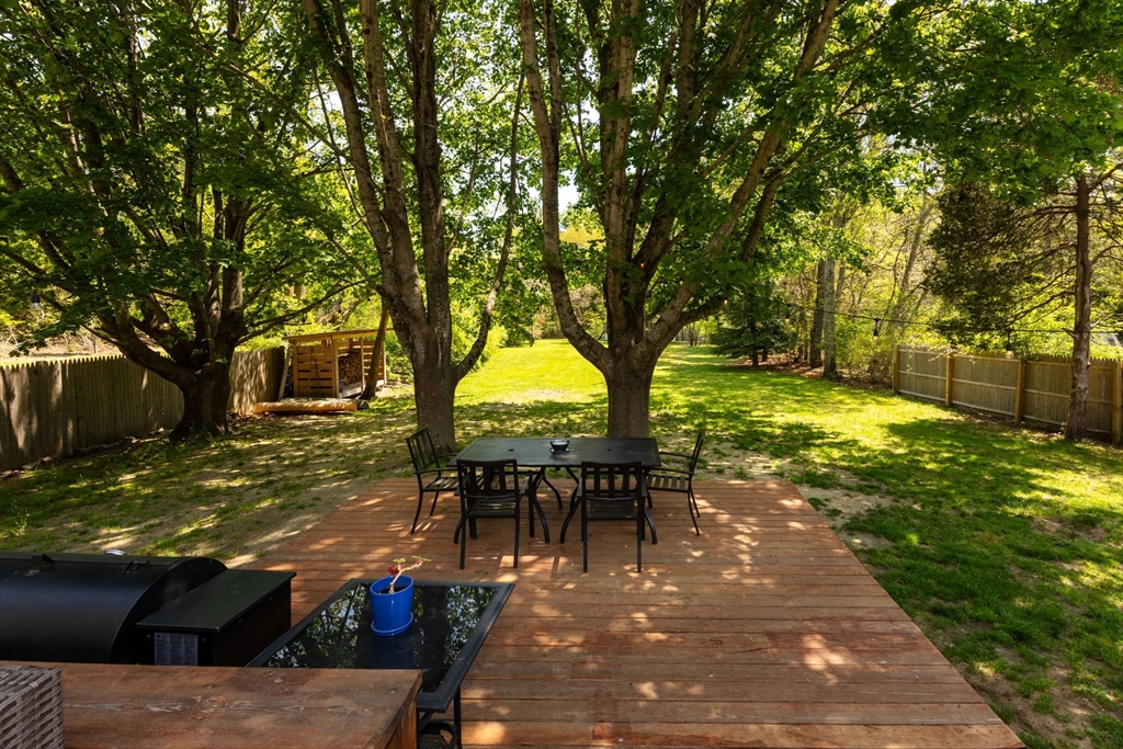 1020 Old Falmouth Road Barnstable, MA 02632 - Photo 11 of 42 a view of a patio with table and chairs next to a yard